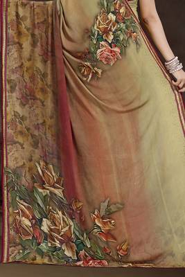multicolor printed bemberg saree with blouse 3
