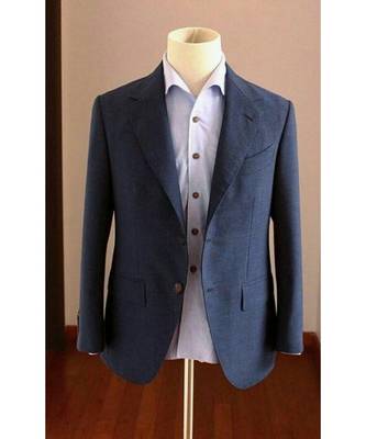 blue wool Latest Design Blazer Coat 1