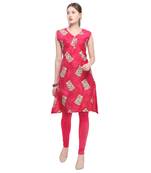 Pink printed rayon party-wear-kurtis