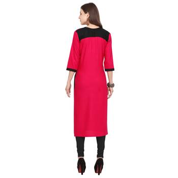 Pink embroidered rayon party-wear-kurtis 4