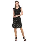 Black printed rayon party-wear-kurtis