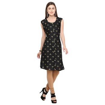 Black printed rayon party-wear-kurtis 2
