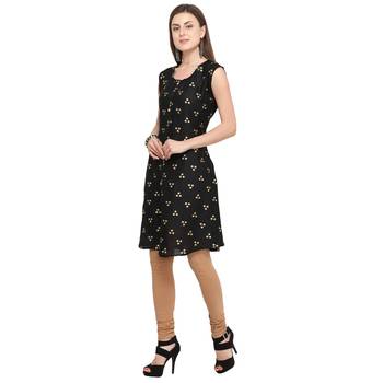 Black printed rayon party-wear-kurtis 3