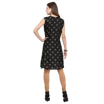 Black printed rayon party-wear-kurtis 4