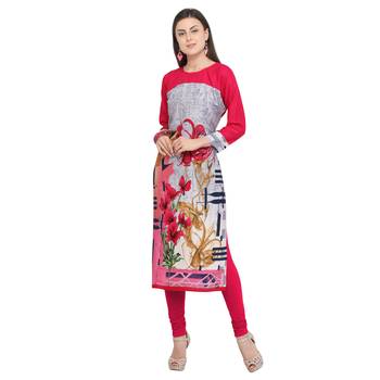 Multicolor printed rayon party-wear-kurtis 1