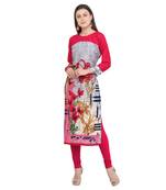 Multicolor printed rayon party-wear-kurtis