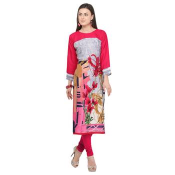 Multicolor printed rayon party-wear-kurtis 2