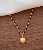 Black beads mangalsutra SHORT with single vati one gram gold