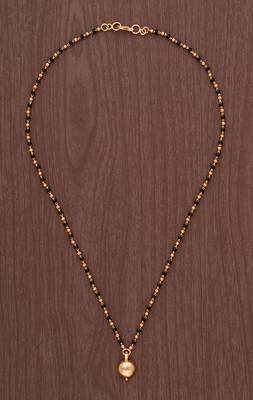 Black beads mangalsutra SHORT with single vati one gram gold 2