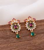  ruby emerald earrings one gram gold