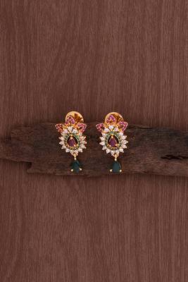  ruby emerald earrings one gram gold 2