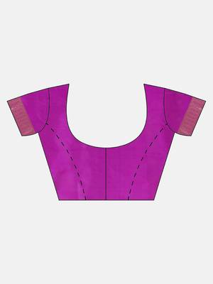 Pink woven banarasi saree with blouse 3