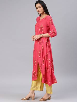 Coral printed rayon kurtas-and-kurtis 4