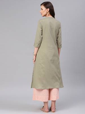 Beige embroidered cotton kurtas-and-kurtis 3