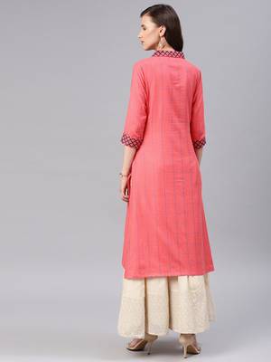 Pink embroidered cotton kurtas-and-kurtis 3