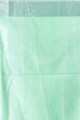 Candy Green Blended Tissue Saree With Silver Thread Work 3