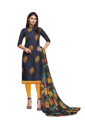 Navy-Blue Embroidered Jacquard Salwar 1