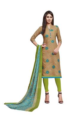 Light-brown embroidered jacquard salwar 1