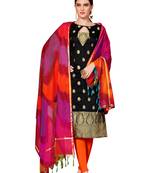 Black woven banarasi salwar