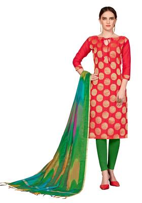Red woven banarasi salwar 1