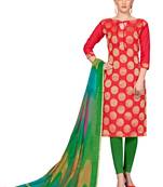 Red woven banarasi salwar