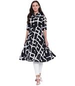 Black printed rayon kurtas-and-kurtis