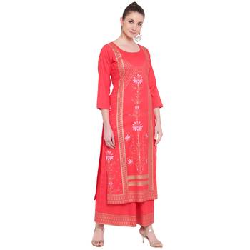 Red printed rayon kurtas-and-kurtis 1