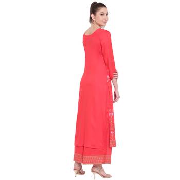 Red printed rayon kurtas-and-kurtis 2
