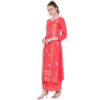 Red printed rayon kurtas-and-kurtis 3