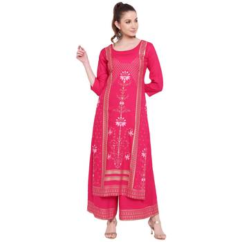Pink printed rayon kurtas-and-kurtis 1