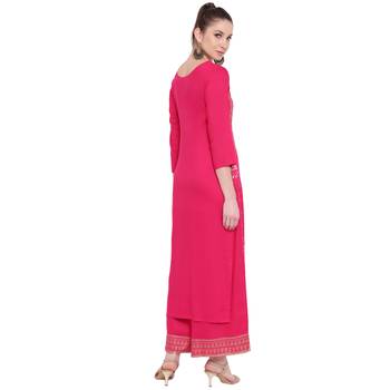 Pink printed rayon kurtas-and-kurtis 2