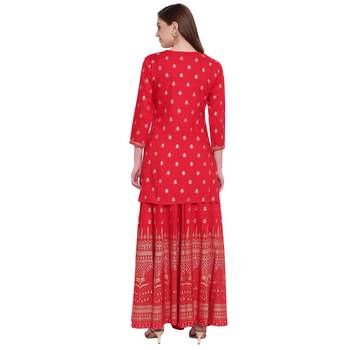 Red embroidered rayon kurtas-and-kurtis 2