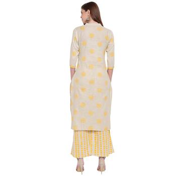 Beige printed rayon kurtas-and-kurtis 2