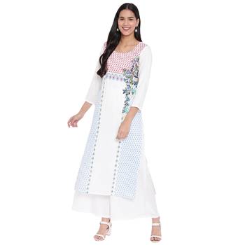 White printed rayon kurtas-and-kurtis 1