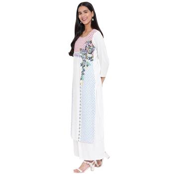 White printed rayon kurtas-and-kurtis 3