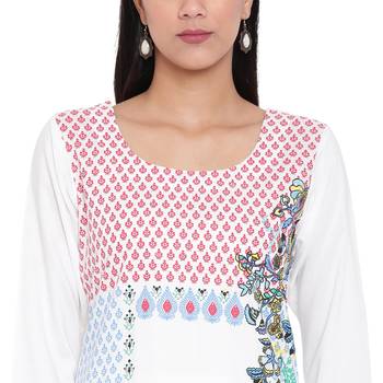 White printed rayon kurtas-and-kurtis 5
