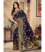 purple woven silk blend saree with blouse