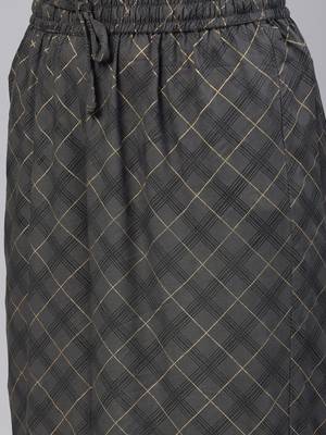 Grey floral print rayon salwar 5