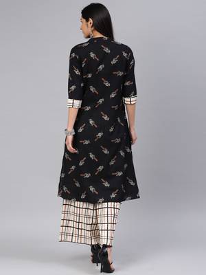 Black floral print cotton salwar 3