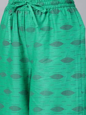 Green floral print cotton salwar 5