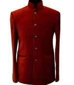 red Jodhpuri Velvet Coat