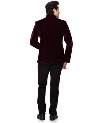 maroon Jodhpuri Velvet Coat 2
