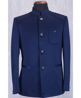 blue Jodhpuri Terry Wool Coat 1
