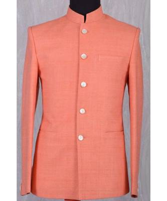 orange Jodhpuri Terry Wool Coat 1