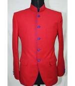 red Jodhpuri Terry Wool Coat