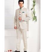 white Jodhpuri Terry Wool Suit