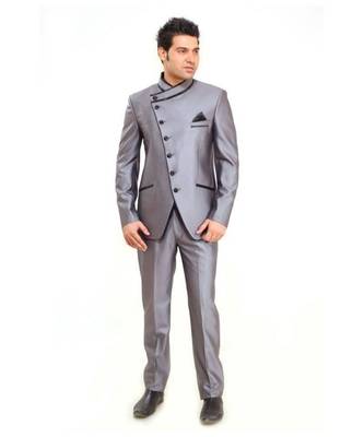 grey Jodhpuri Terry Wool Suit 1