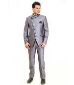 grey Jodhpuri Terry Wool Suit
