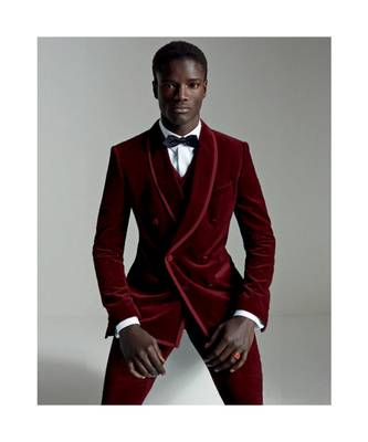 red Jodhpuri Velvet Suit 1