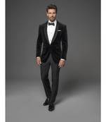 black Jodhpuri Velvet Suit